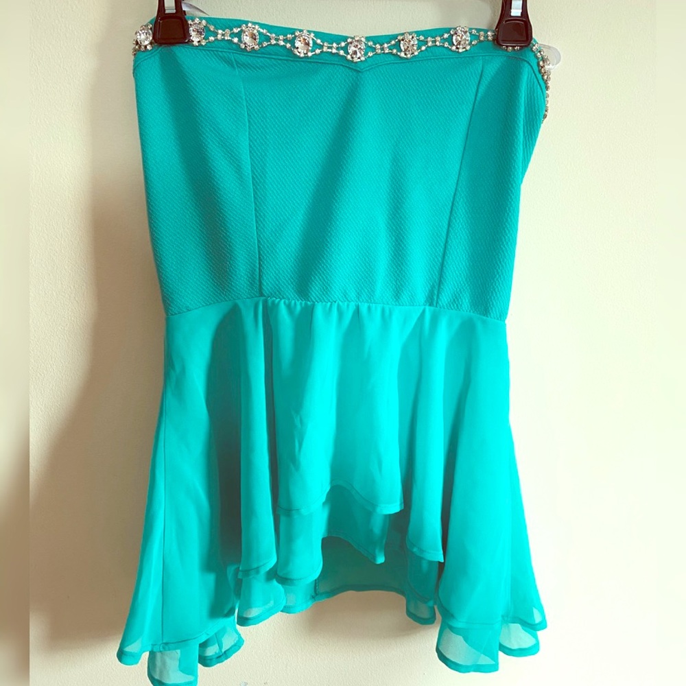 NWT Turquoise jeweled top